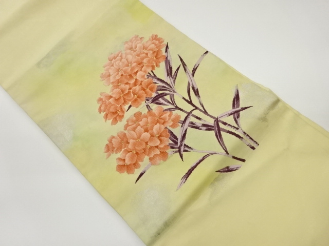 草花模様織出し名古屋帯